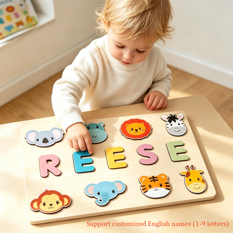 Kids Education Name - Montessori personalizado quebra-cabeça de madeira nome