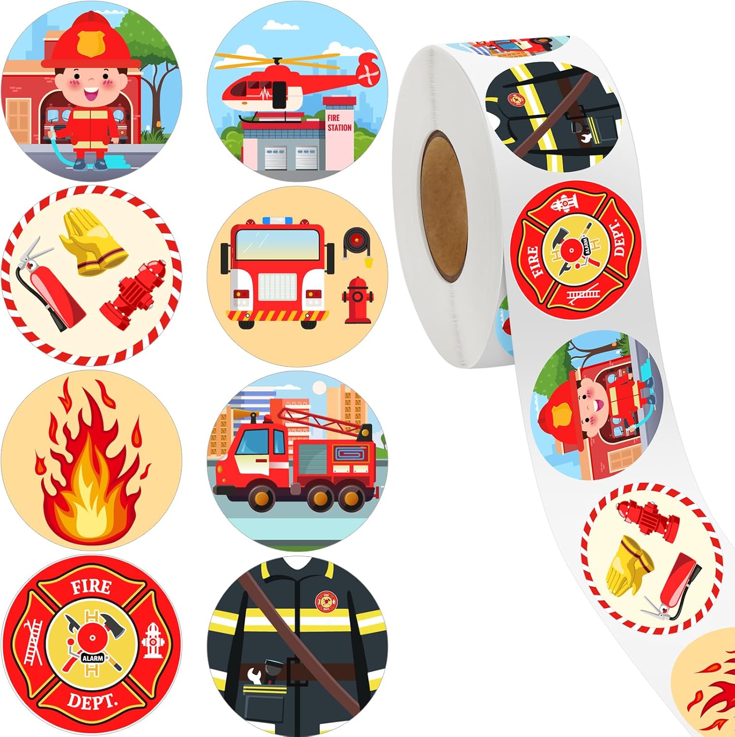 Kids Education Name - 500 Adesivos de Polícia e Bombeiro