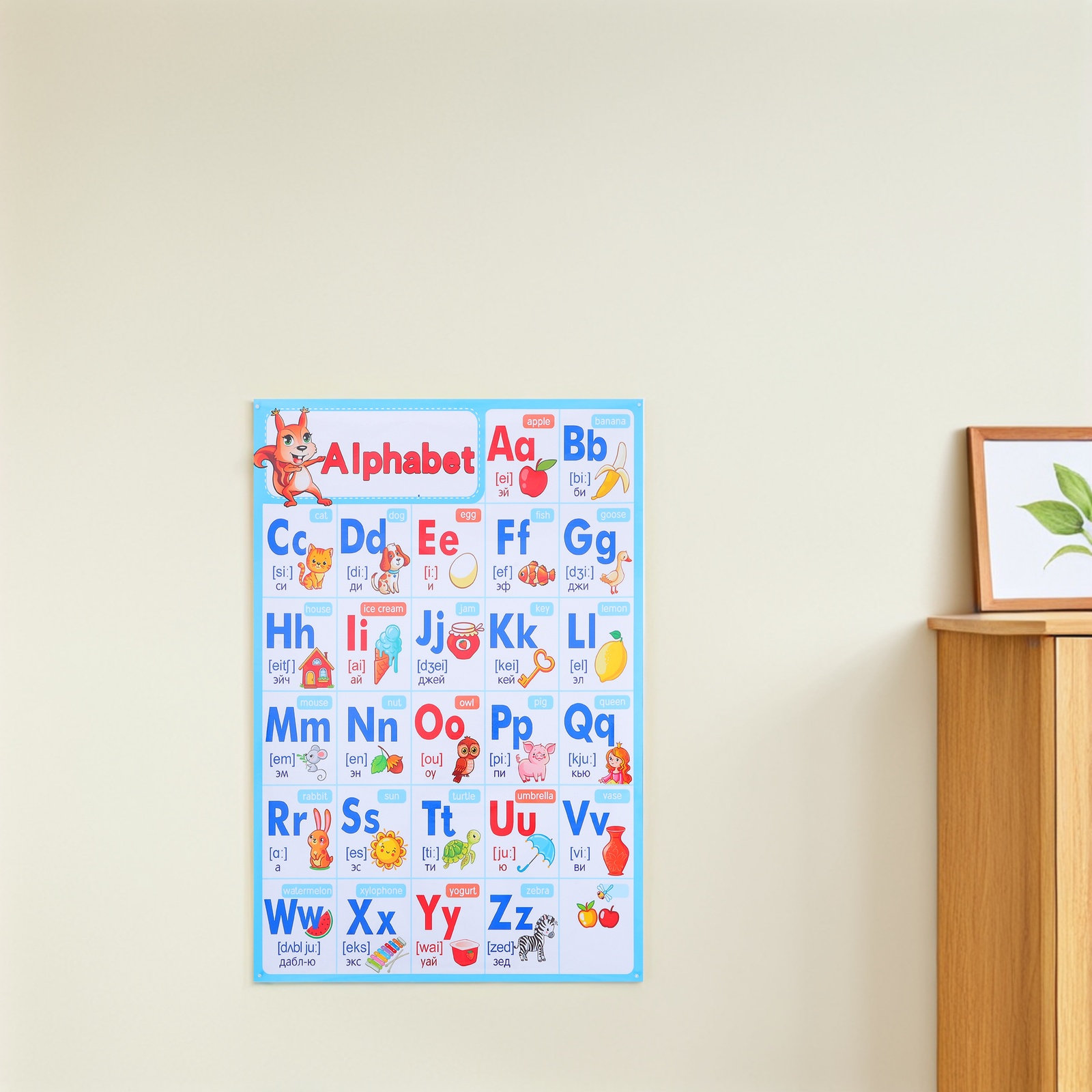 Kids Education Nursery - Pôster do Alfabeto ABC para Sala