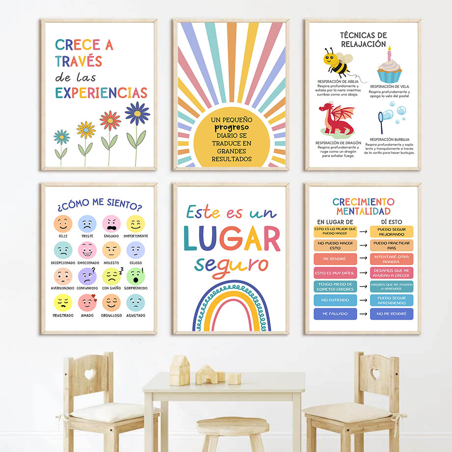 Kids Education Nursery - Motto Educacional Espanhol, Arte de Parede