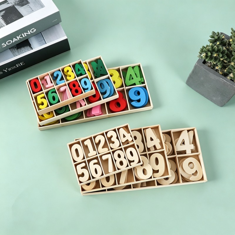 Kids Education Name - Conjunto de Números de Madeira para