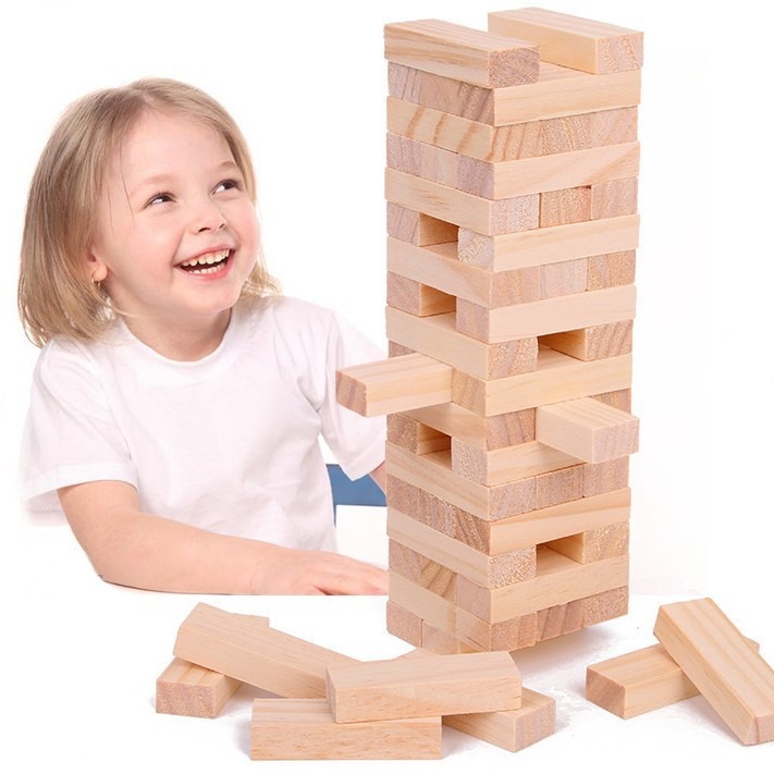 Kids Education Login - Blocos de Construção de Madeira Natural