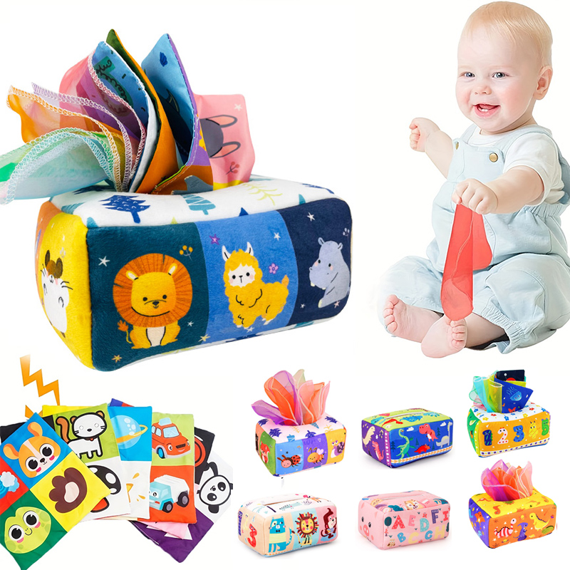 Kids Education Board - Bebê Montessori Magic Tissue Box Toy,