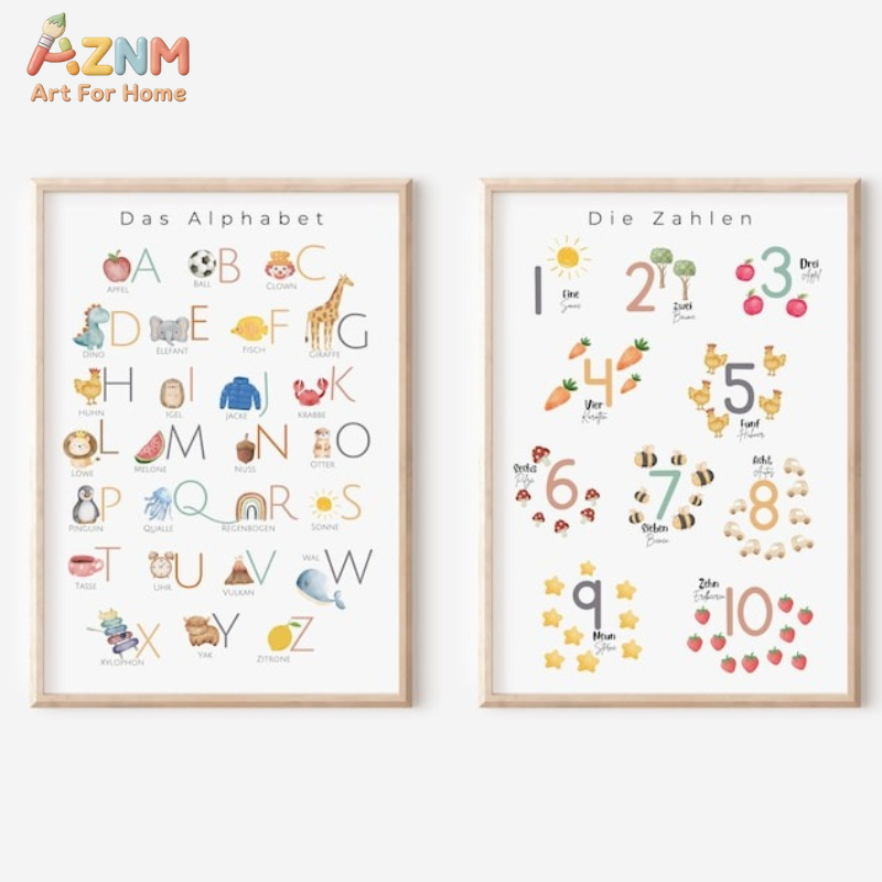 Kids Education Nursery - AZNM Arte de Parede em Tela