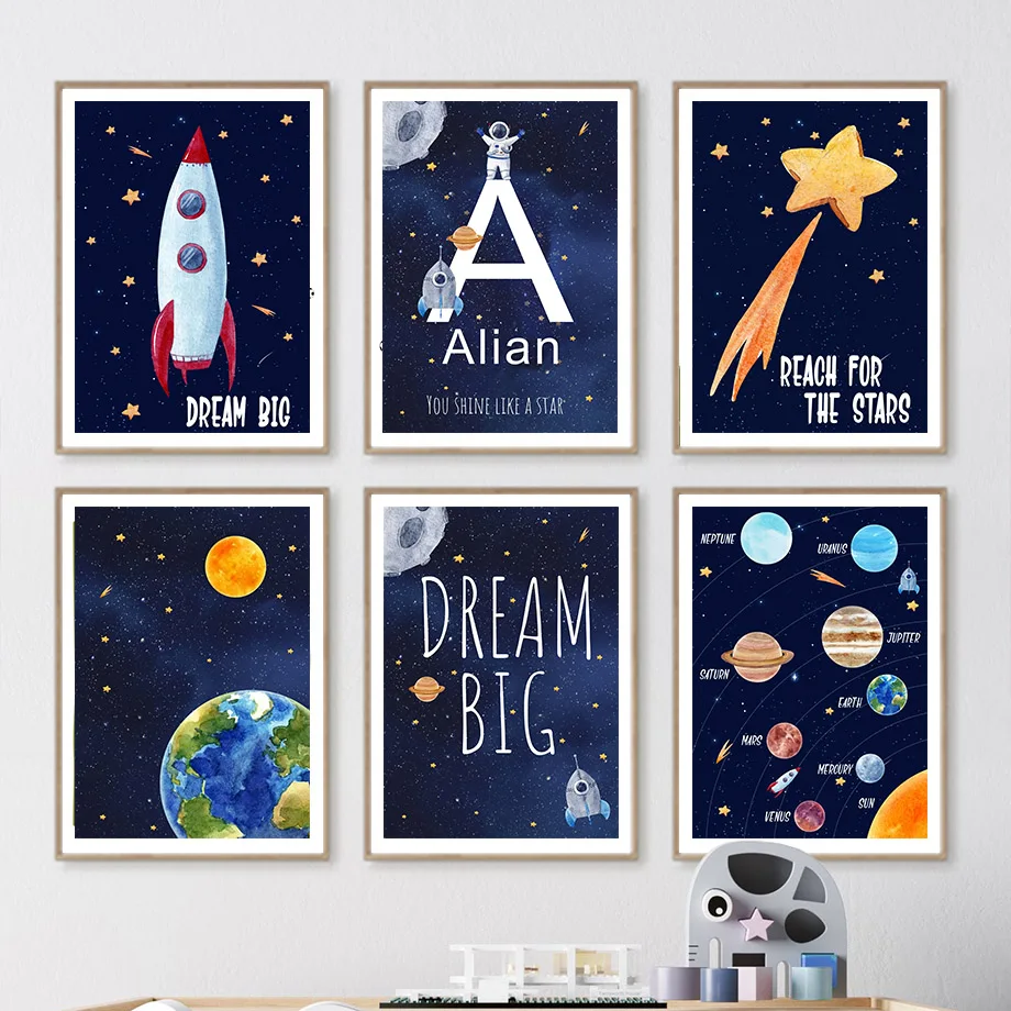 Kids Education Name - Pintura em tela 1 unidade, nome