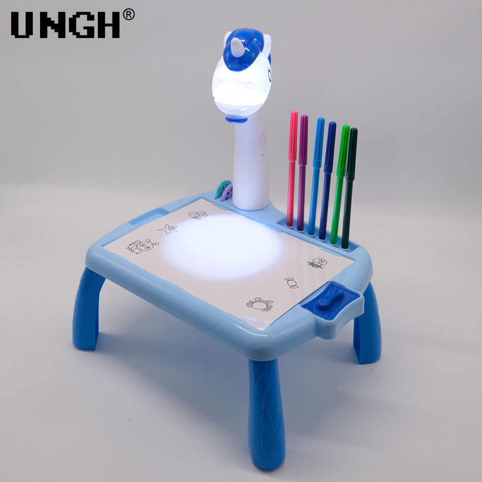 Ungh crianças led projetor mes - Drawing Projector Kids avaliação e preço