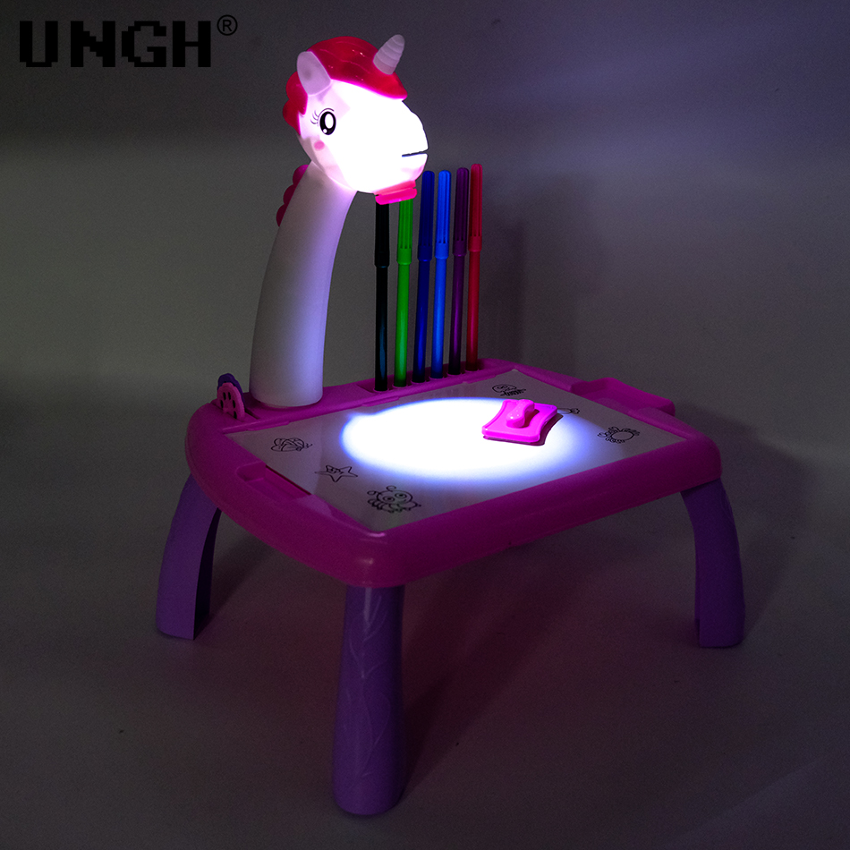 Ungh crianças led projetor mes - Drawing Projector Kids avaliação e preço