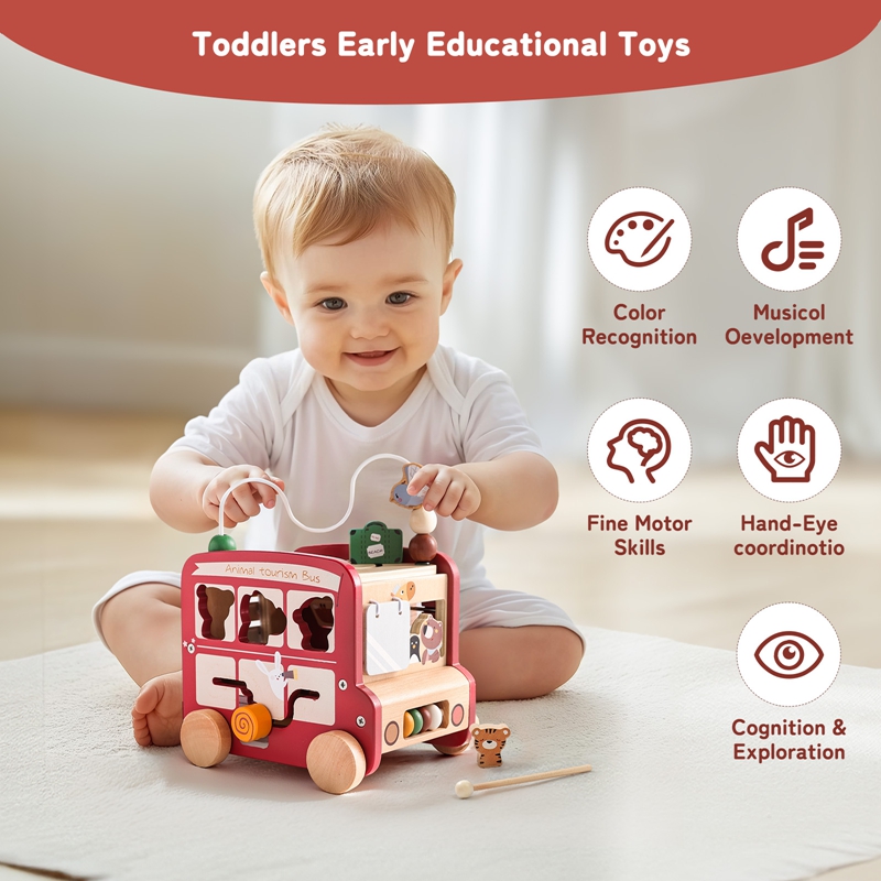 Brinquedo de Ônibus de Madeira - Kids Education Name avaliação e preço