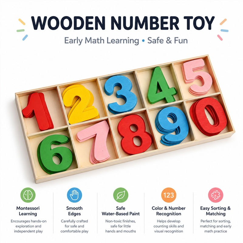 Conjunto de Números de Madeira - Kids Education Name avaliação e preço