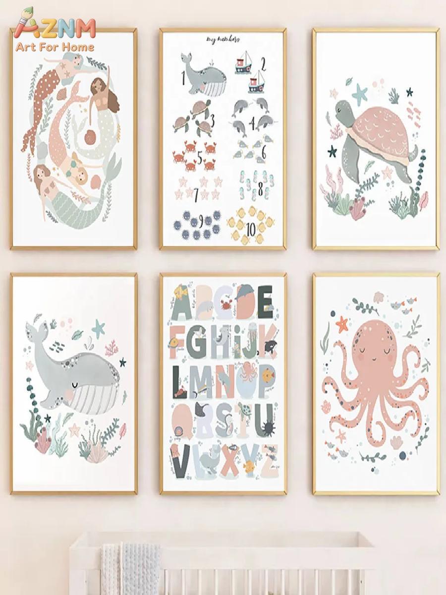 AZNM Quadro Decorativo de Pare - Kids Education Nursery avaliação e preço