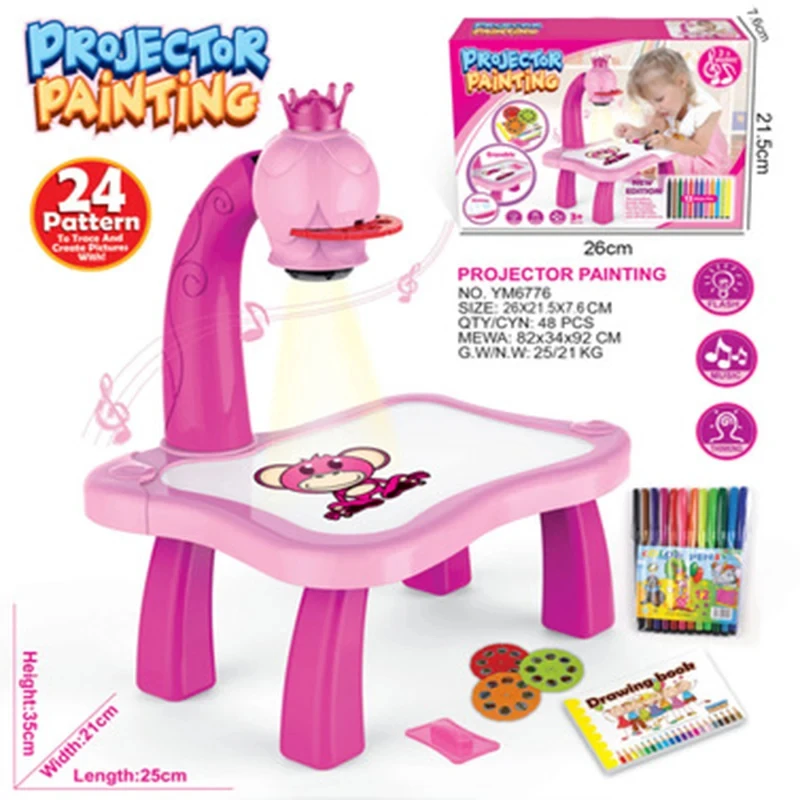 Crianças led projetor arte des - Drawing Projector Kids avaliação e preço