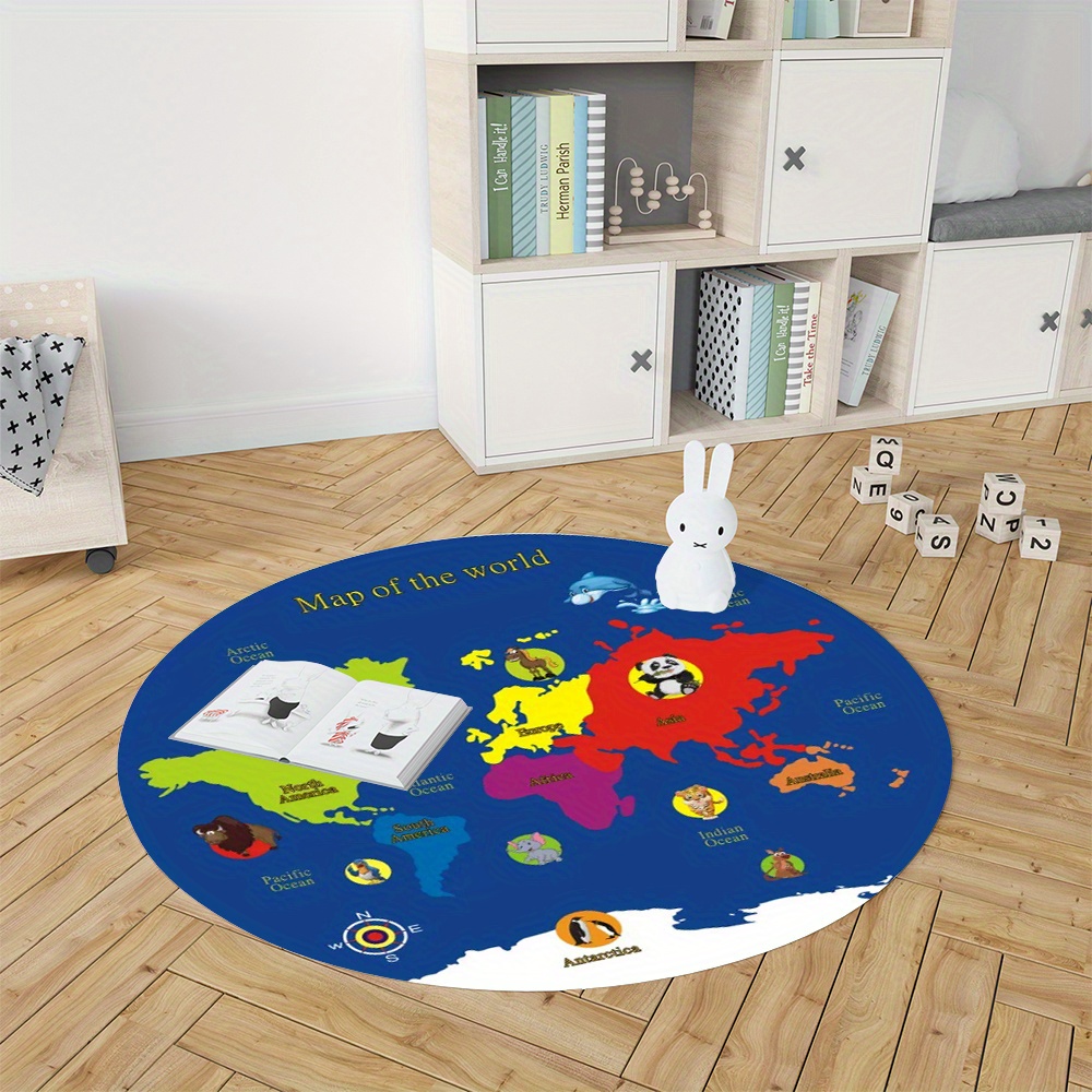 Tapete Redondo Mapa Mundial de - Kids Education Nursery avaliação e preço