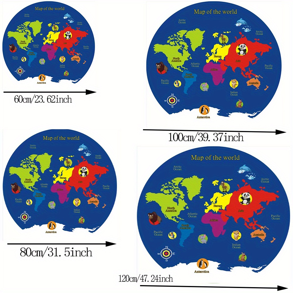 Tapete Redondo Mapa Mundial de - Kids Education Nursery avaliação e preço