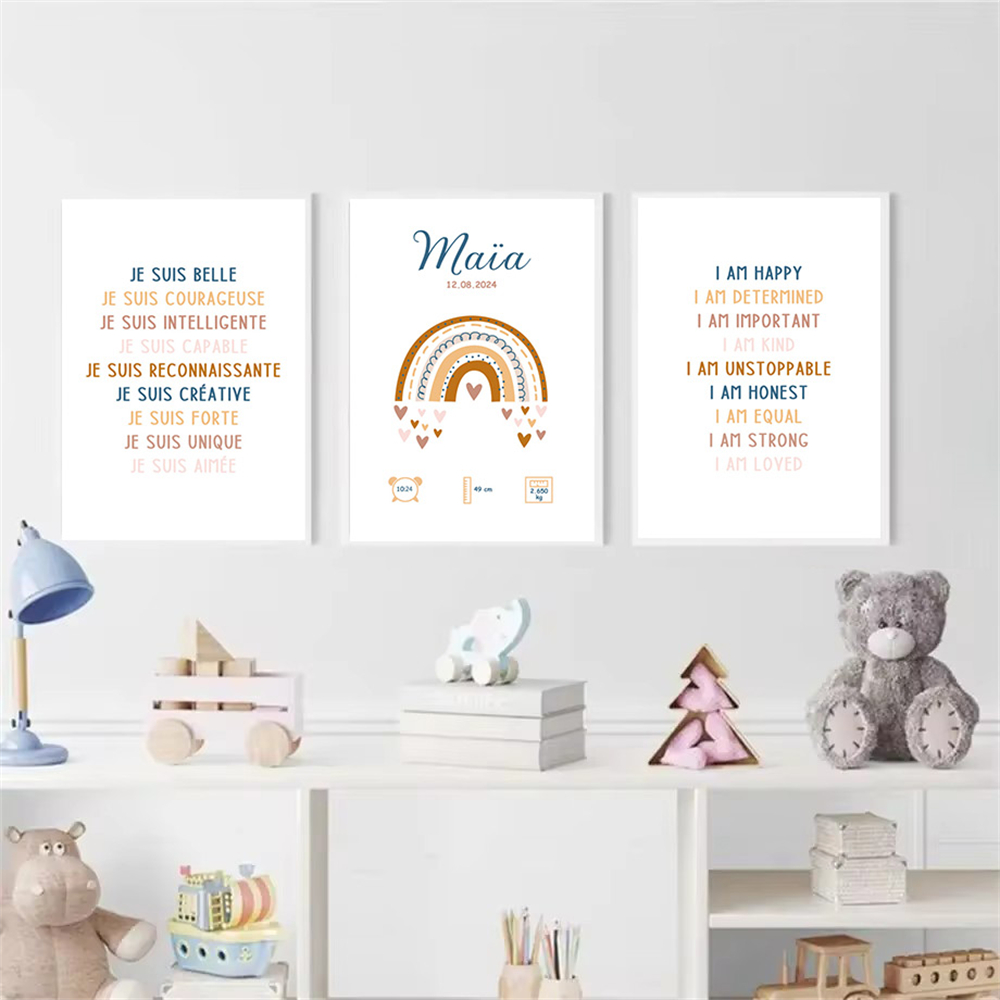 Custom Baby Name Birth Poster, - Kids Education Name avaliação e preço